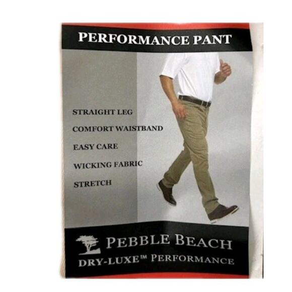 Pebble Beach Men's Dry-Luxe Performance Travel Pant CHINCHILLA 36x30- New! - Picture 1 of 7